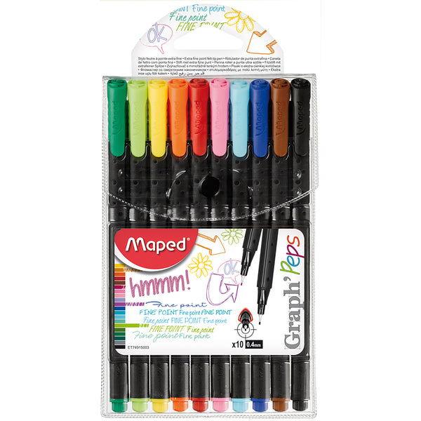 Maped Graph Peps Art Fineliner Assorted#Pack Size_PACK OF 10