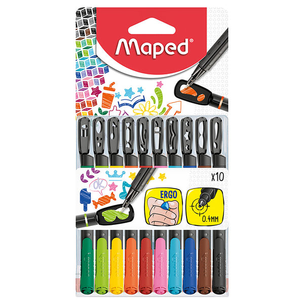 Maped Graph Peps Art Fineliner Graph Mania Wallet 10 - Pack Of 12 (120 Units)