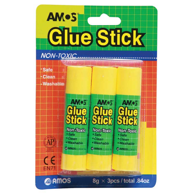 Amos Glue Sticks 8gm Pack Of 3