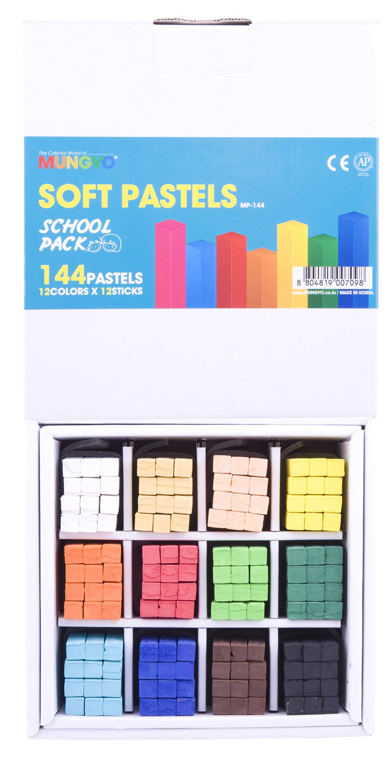 Mungyo Soft Art Pastels Class Pack Set Of 144 - 12 Colours X 12 Sticks