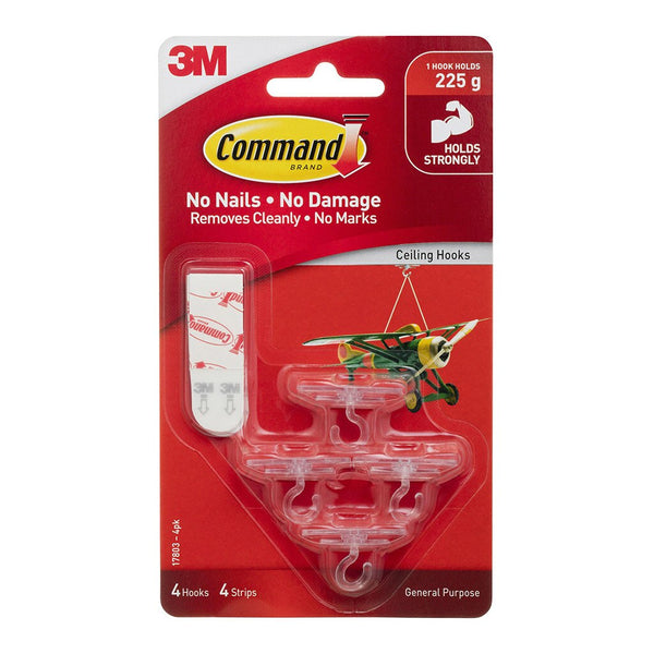 command hook 17803-4pk small clear ceiling pack of 4