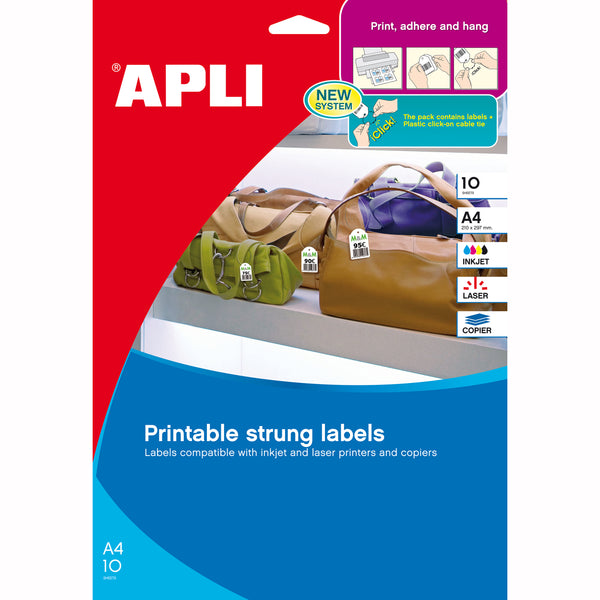 apli printable strung tickets 11945 22x35mm sheet 200 labels pack of 10