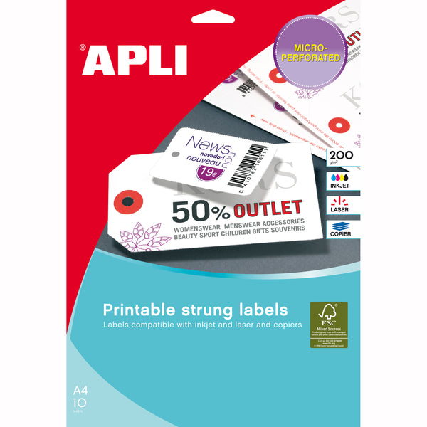 apli printable strung tickets 10234 36x53mm sheets 250 labels pack of 10