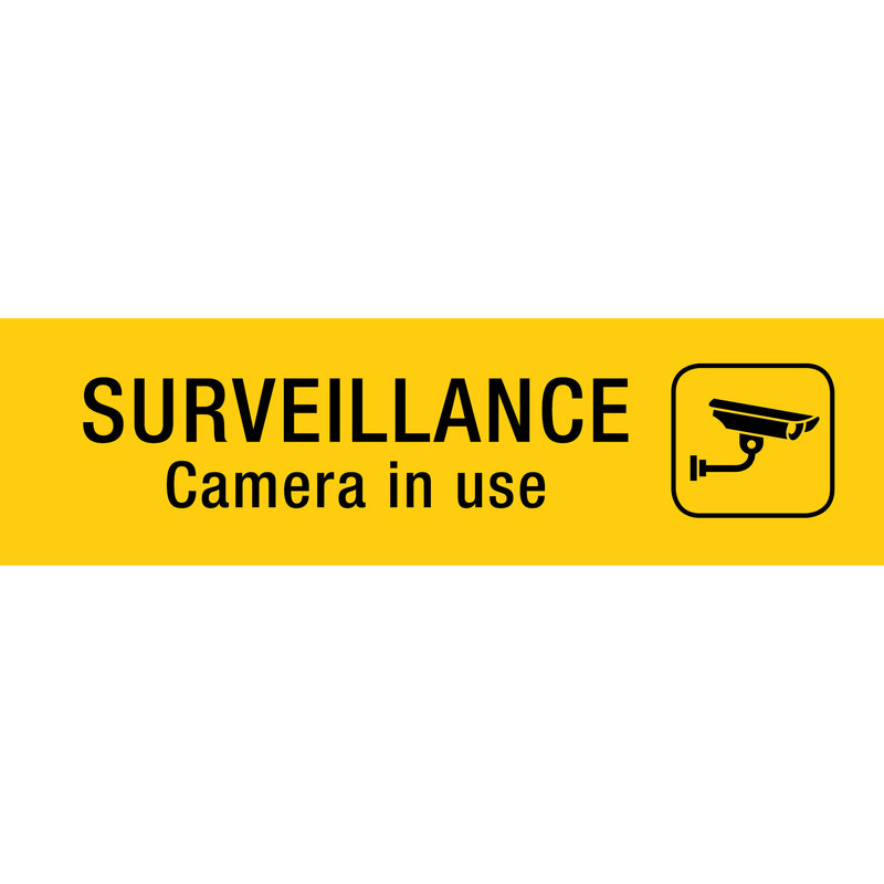 apli self adhesive signs surveillance camera yellow sign 