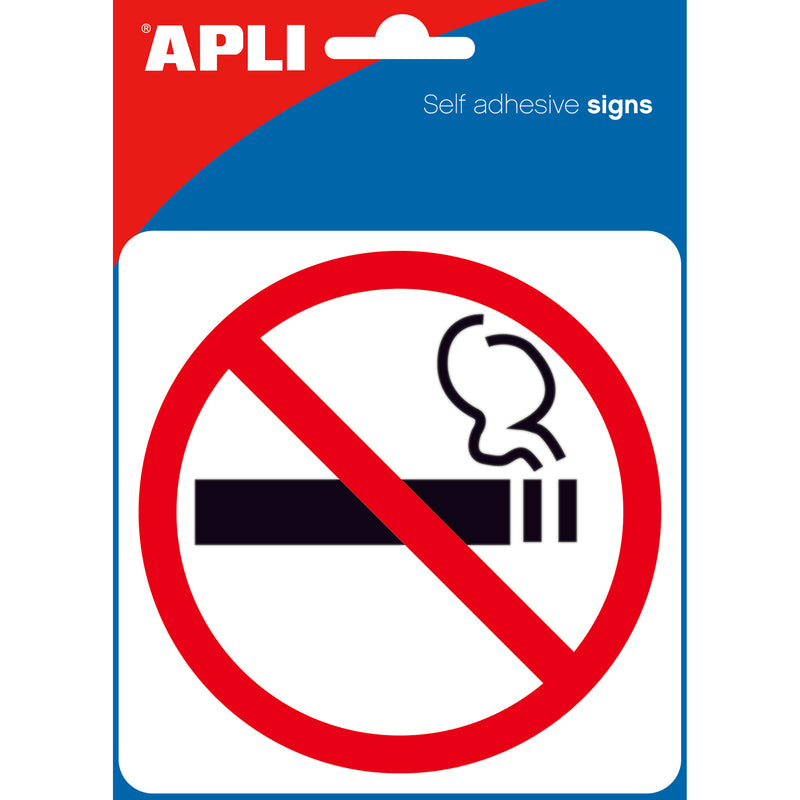 apli self adhesive signs no smoking sign