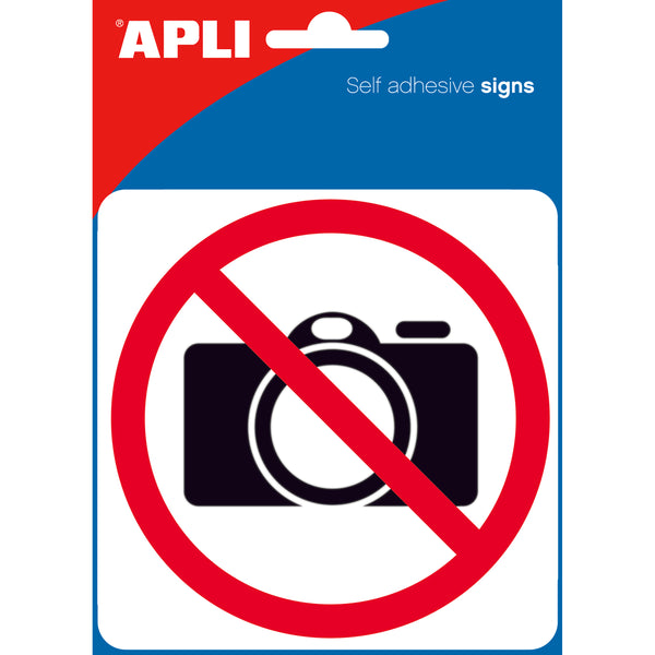apli self adhesive signs no photography sign
