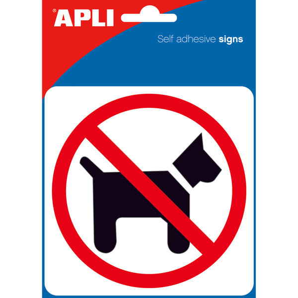 apli self adhesive signs dogs forbidden sign