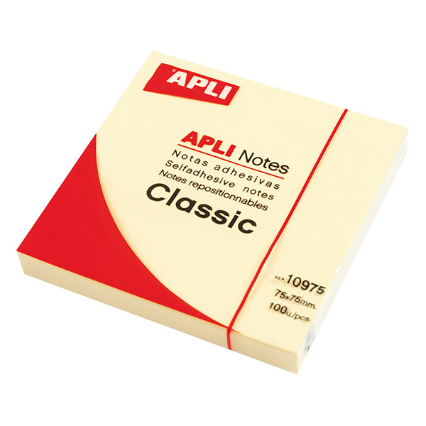apli adhesive notes 75x75mm 1 pad - 100 sheets#colour_YELLOW