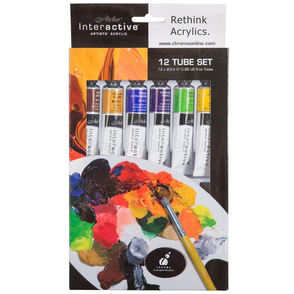 Atelier Interactive Artists' Acrylic Paint Set 12 Pack Of 20ml Tubes
