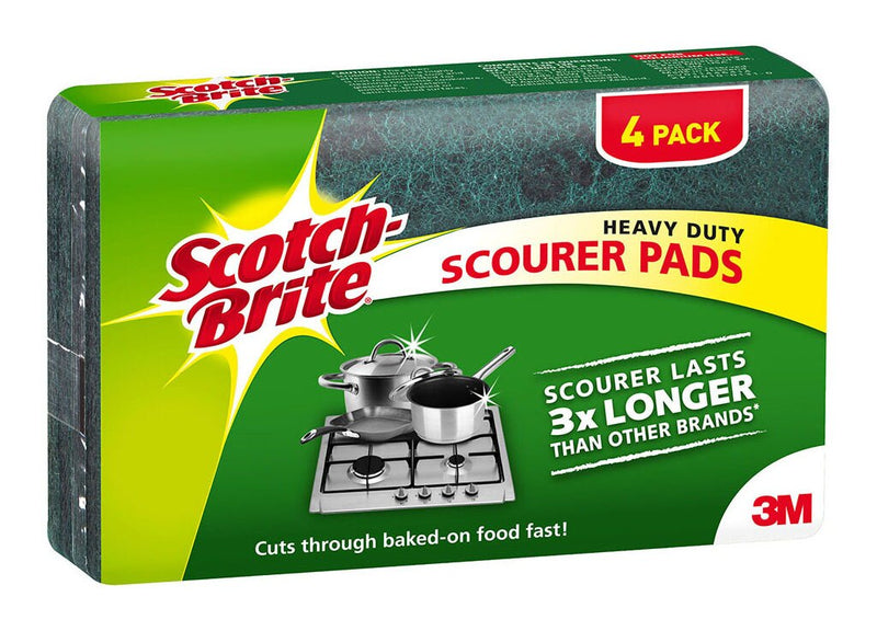 scotch-brite heavy duty scouring pad pack of 4
