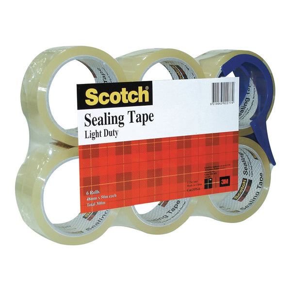 scotch sealing tape fps-6 48mmx50m clear pack of 6 with dispenser