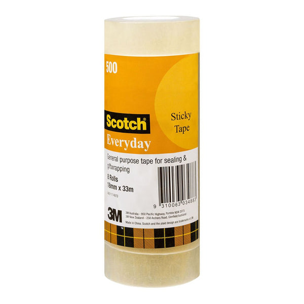 scotch everyday tape 500 18mm x 33m pack of 8