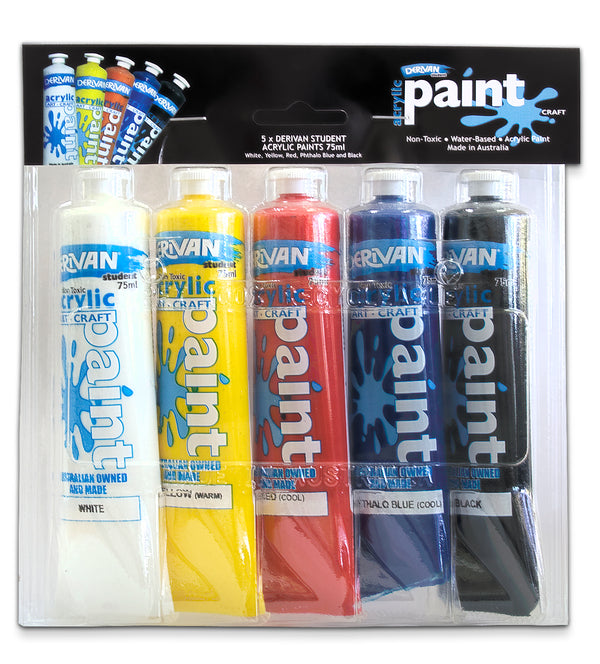 Derivan Acrylic Paint Student 75ml#pack-size_5