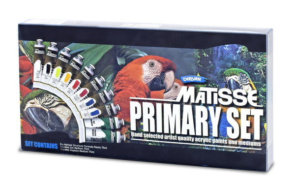 Derivan Matisse Structure Paints Primary Colours Set Of 10x75ml