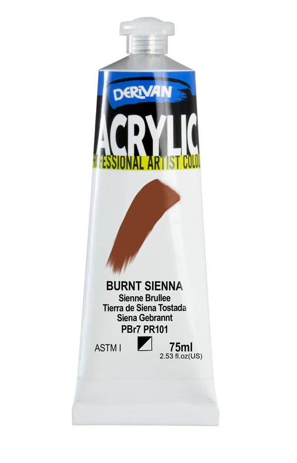 Derivan Artist Acrylic Paint 75ml#colour_burnt sienna