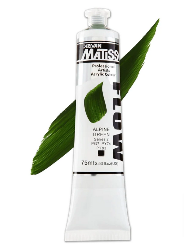 Derivan Matisse Flow Acrylic Paints 75ml#Colour_ALPINE GREEN (S2)