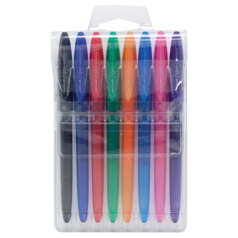 Uni-ball Signo Gelstick 0.7mm Capped Pack Of 8 Assorted