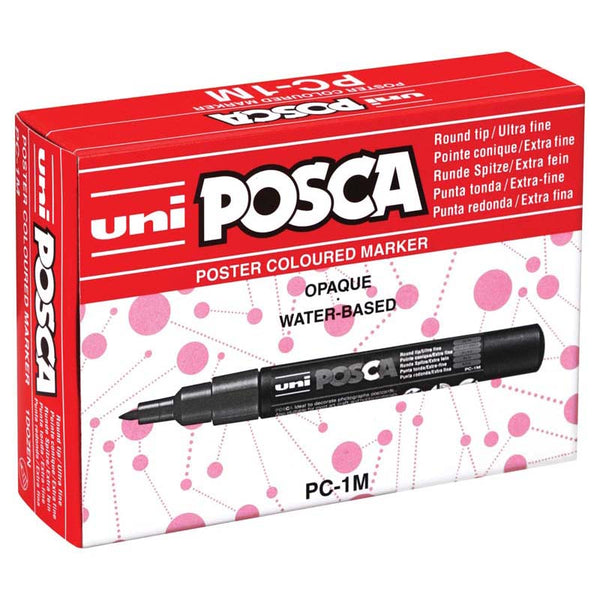 Uni Posca Marker 0.7mm Ultra-Fine Round Tip Assorted Pack 12 Pack
