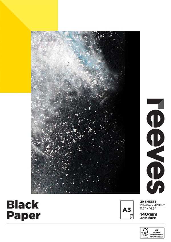 Reeves Black Paper Pad 140gsm#size_A3