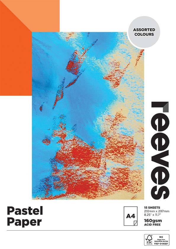 Reeves Pastel Paper Pad 160gsm A4#colour_ASSORTED