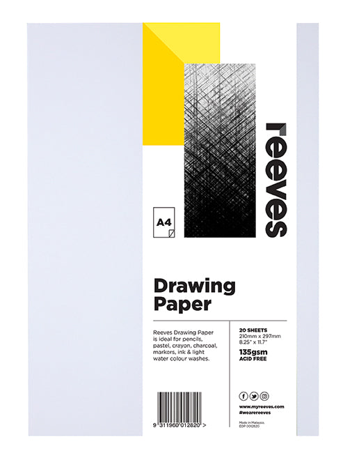 Reeves Drawing Paper Packs 135 Gsm 20 Sheet