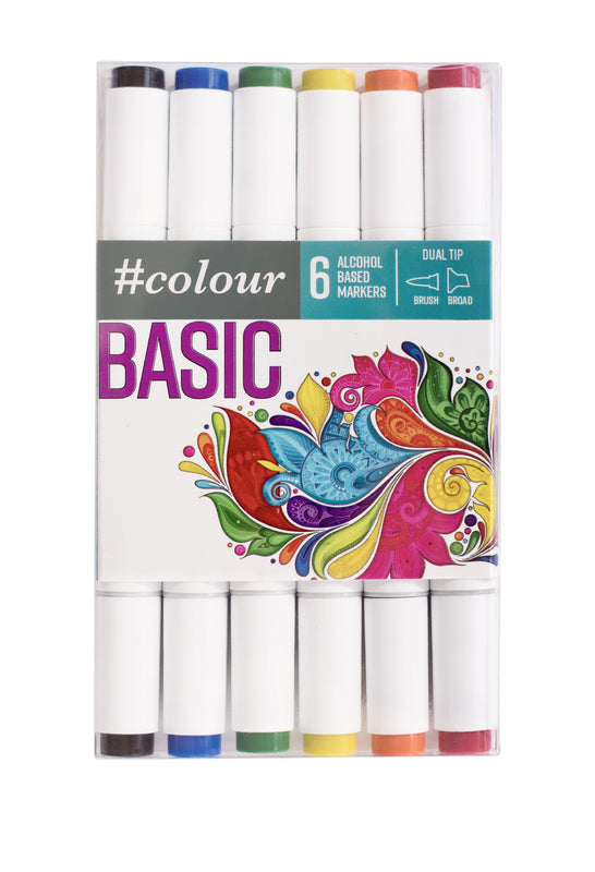 Colour Markers Set Of 6#colour_BASIC