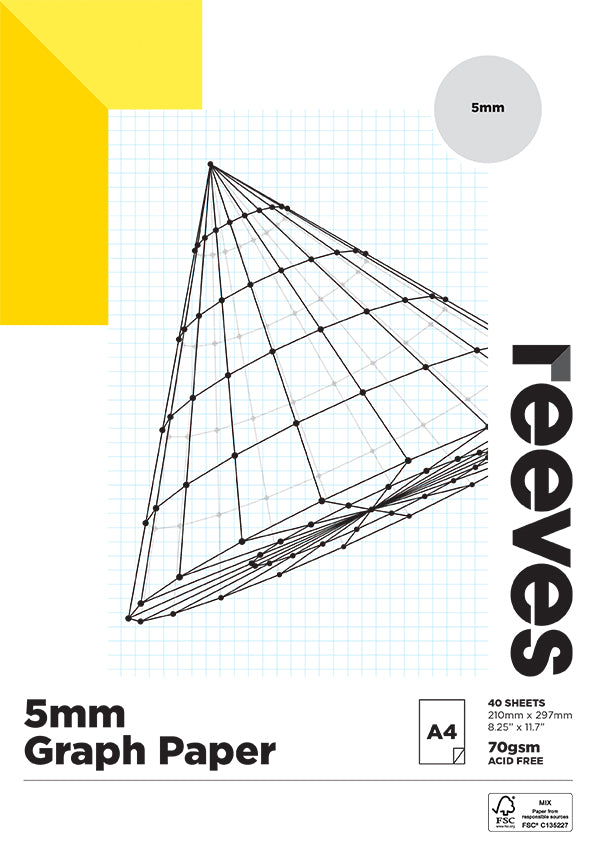 Reeves Graph Paper Pad 5mm 70gsm#size_A4