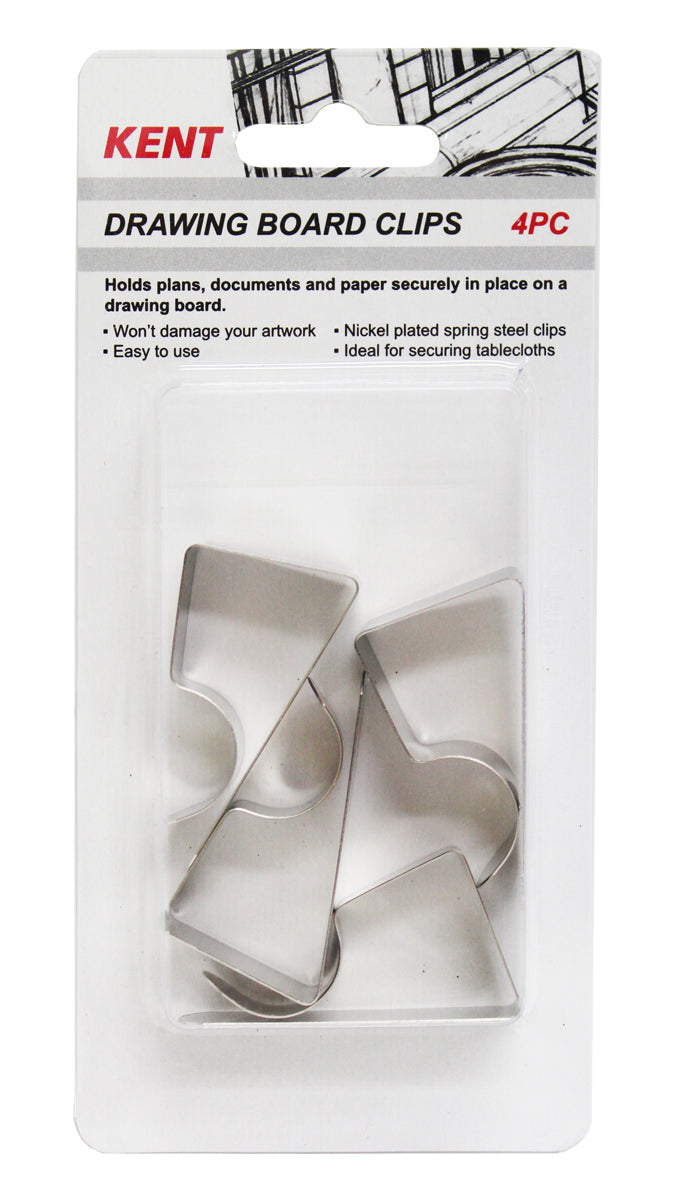 Kent Drawing Board Clip Pack Of 4