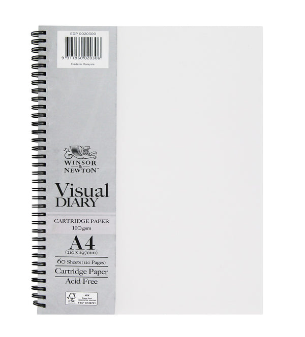 Winsor & Newton Visual Diary 110gsm A4 Sheets#size_WHITE COVER PORTRAIT