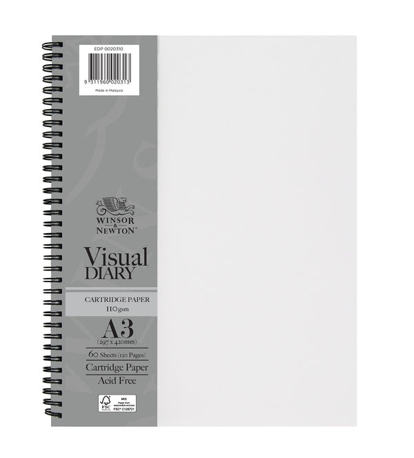 Winsor & Newton Visual Diary 110gsm A3 Clear Cover 60 Sheets