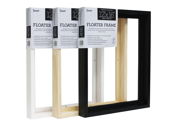 Jasart Floater Frame Thick Edge 12x16inch - Pack Of 5#colour_BLACK