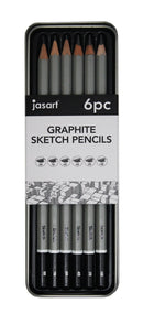 Jasart Studio Graphite Sketching Pencils Tin of 6