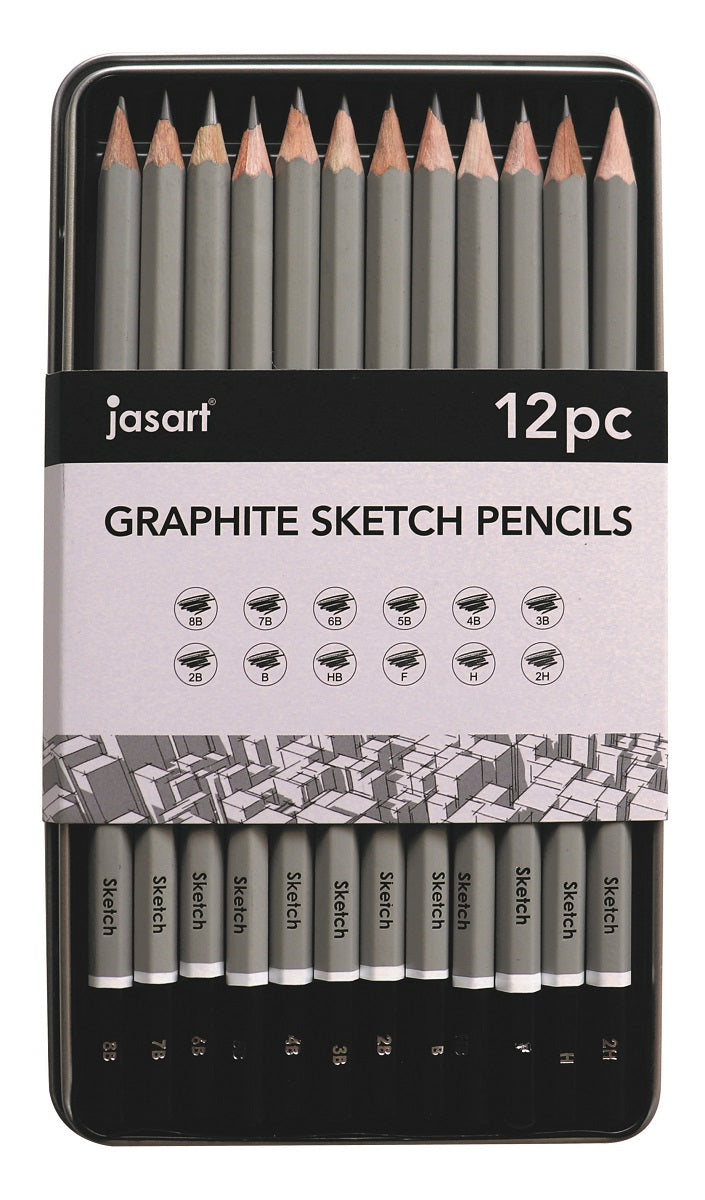 Jasart Studio Quality Sketching Pencil Tin