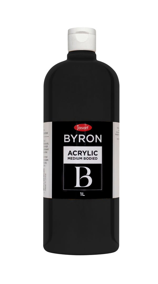 Jasart Byron Acrylic Paint 1 Litre#Colour_BLACK
