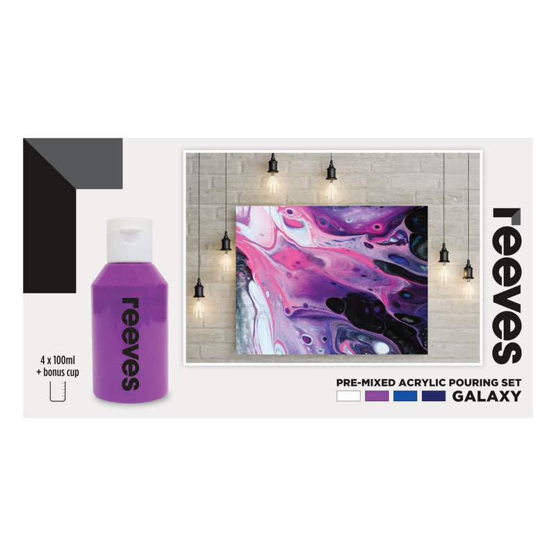 Reeves Pre Mixed Acrylic Pour Paint Set Of 4