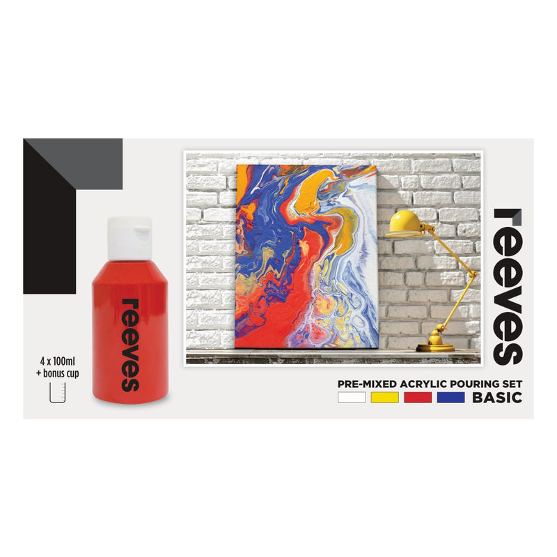 Reeves Pre Mixed Acrylic Pour Paint Set Of 4