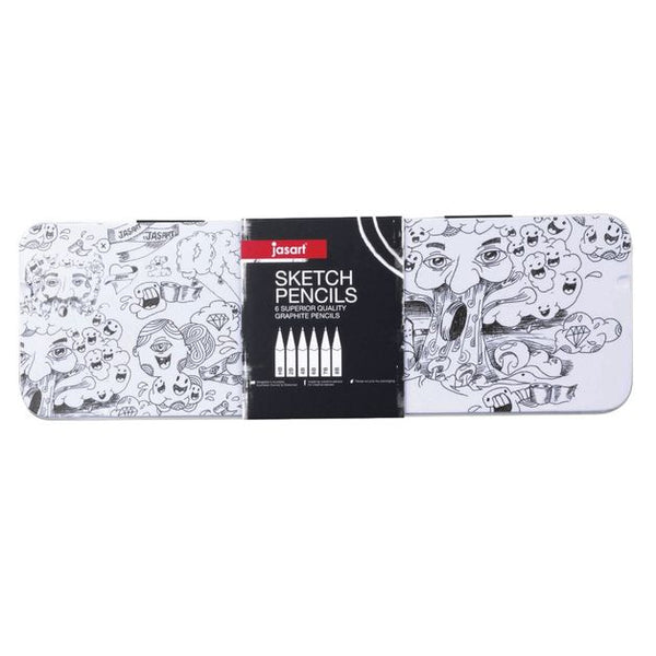 Jasart Premium Quality Sketch Graphite Pencils In Storage#pack size_TIN OF 6