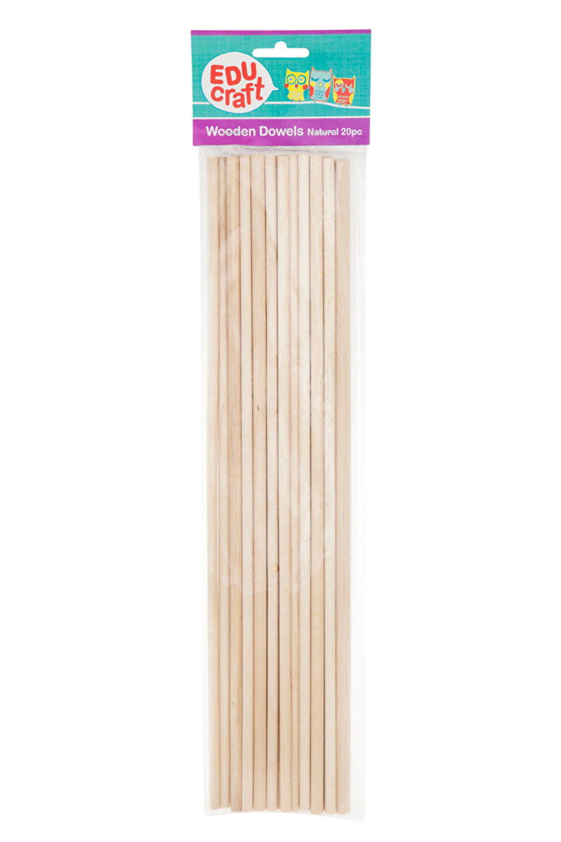 Educraft Wood Dowels Pack Of 20 Natural
