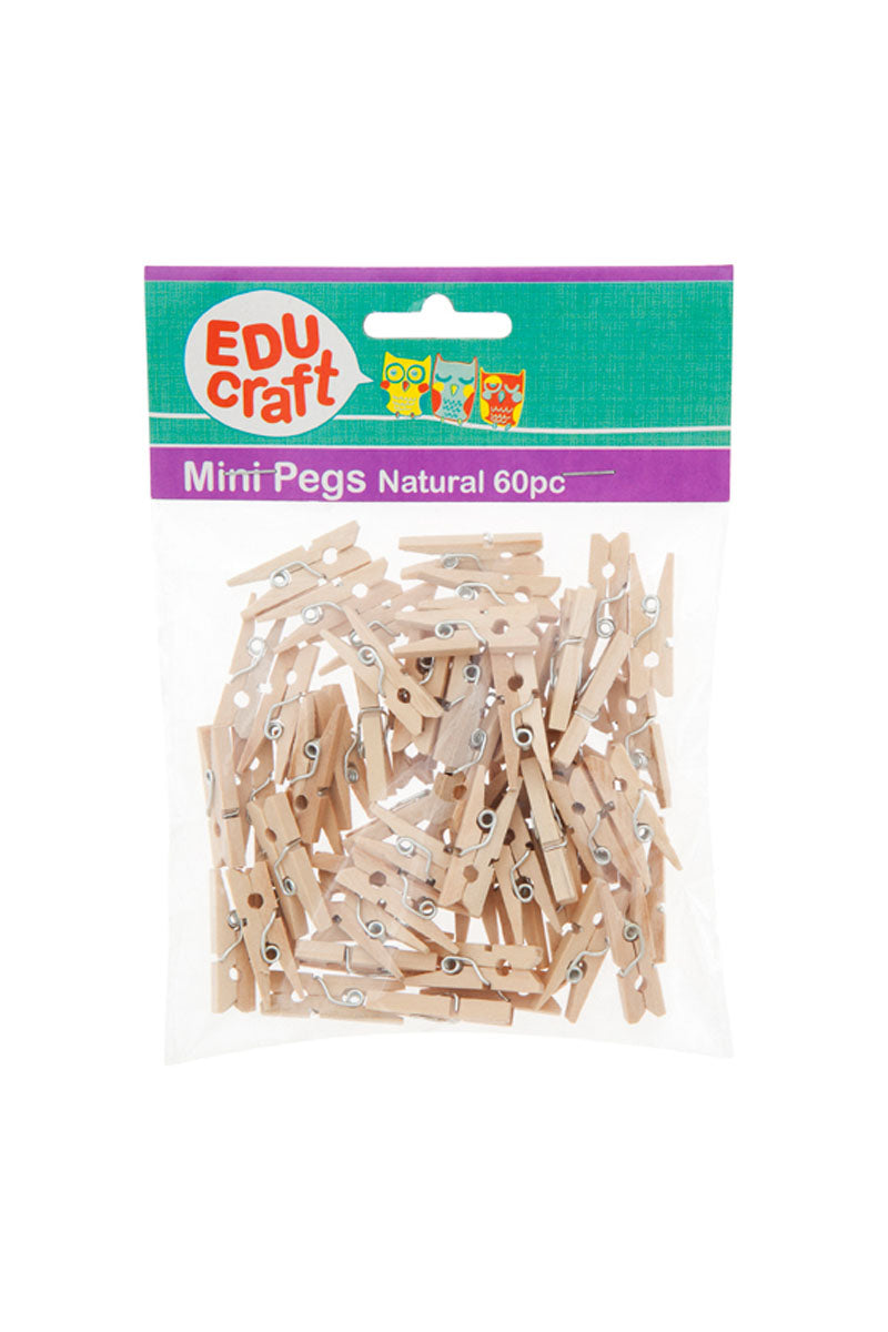 Educraft Mini Pegs Natural Pack Of 60