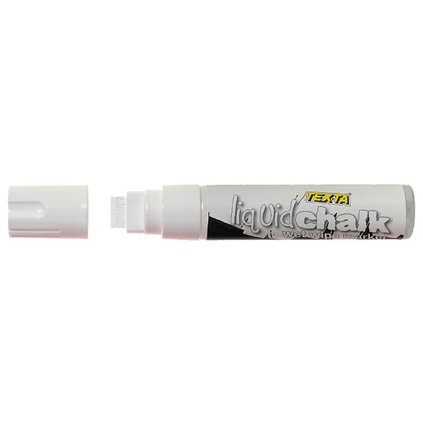 Texta Liquid Chalk Marker Wet Wipe Jumbo Chisel 15mm White