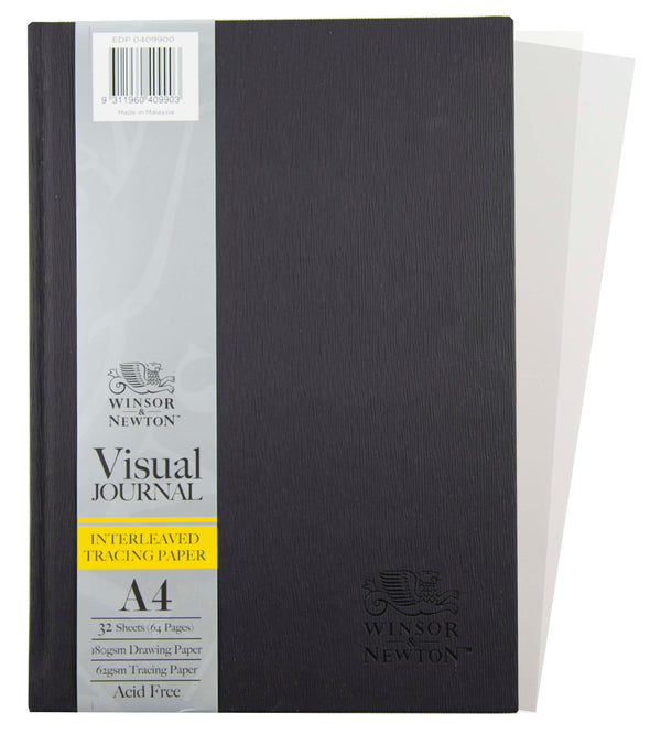 Winsor & Newton Visual Journal Hardbound 185gsm Interleaven 32 Sheet#size_A4