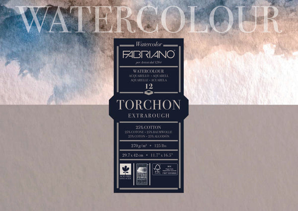 Fabriano Studio Watercolour Pad Rough 270gsm 12 Sheet