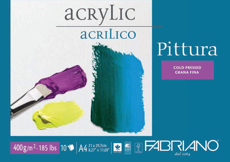 Fabriano Pittura Acrylic Pad 400gsm 10 Sheets