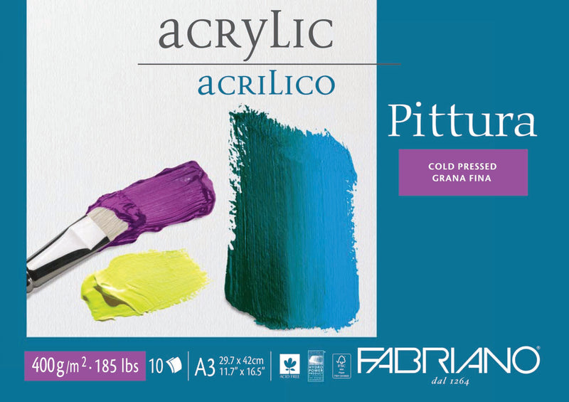 Fabriano Pittura Acrylic Pad 400gsm 10 Sheets