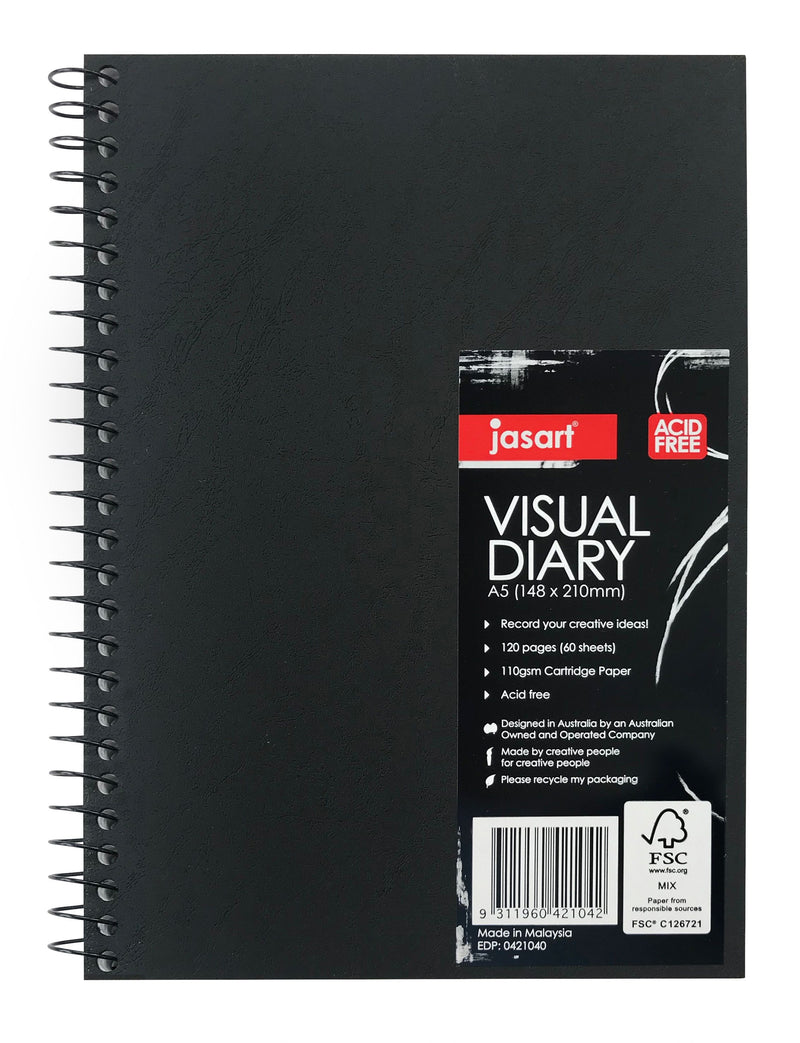 Jasart Single Wire Visual Diary 110gsm 60 Sheet Fsc Mix