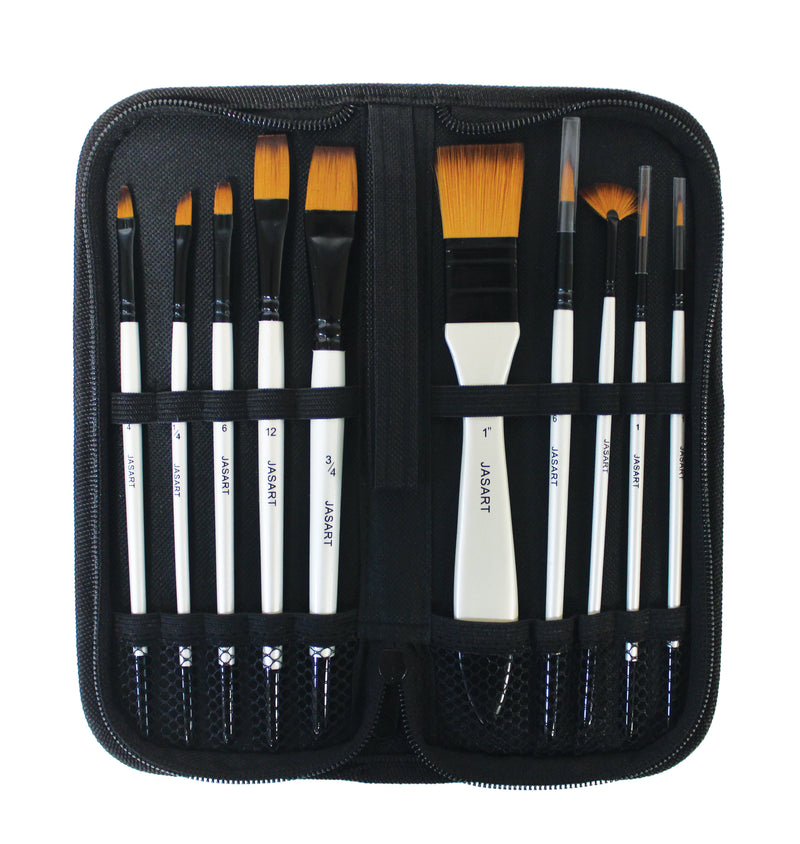 Jasart Brush Wallet Short Handle 10 Piece