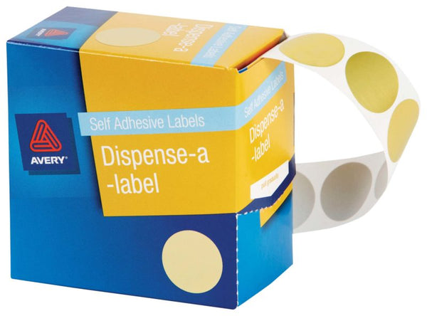 avery self adhesive label dispenser round 24mm 250 pack#colour_GOLD 