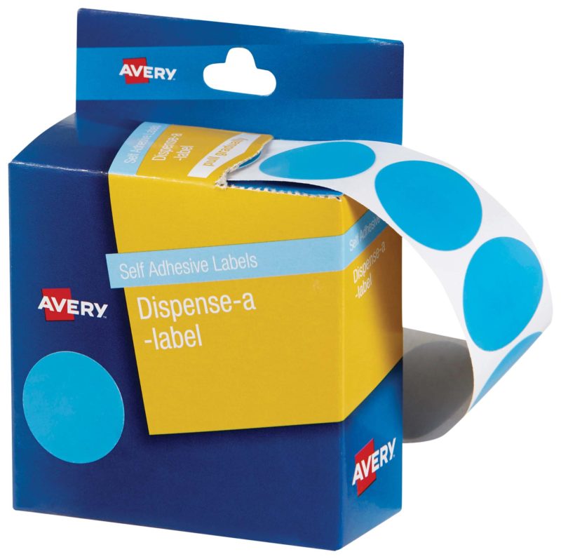 avery self adhesive label dispenser round 24mm 500 pack
