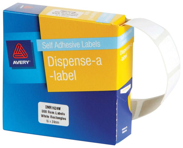 avery self adhesive label dispenser dmr1624w 16x24mm white 800 pack
