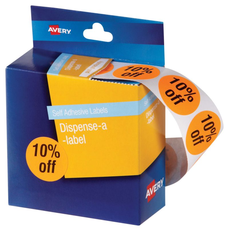 avery self adhesive label dmc24fo 10% off dispenser 500 pk